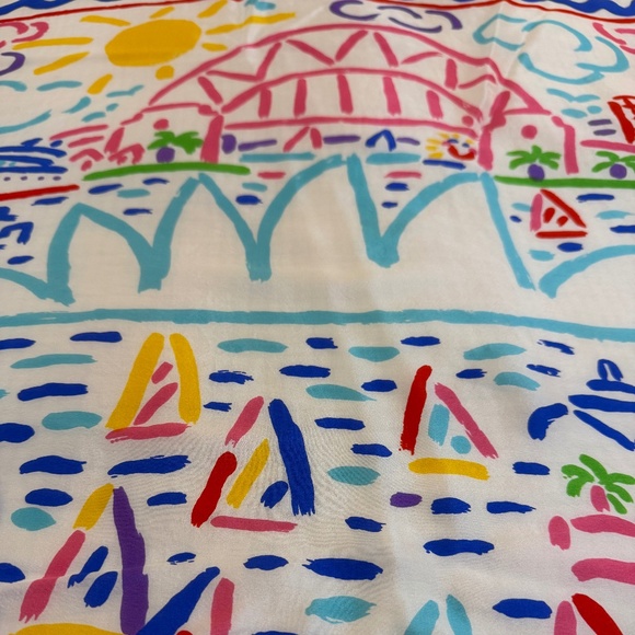 Ken Done 1985 100% Silk Scarf 🇦🇺 🇯🇵| Sydney Harbour Opera House Print - Picture 9 of 10